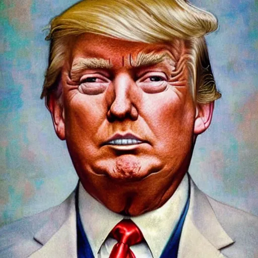 Image similar to portrait of Donald trump, by norman rockwell