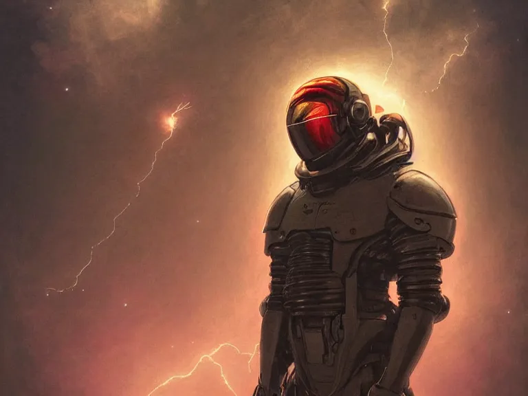 Image similar to a detailed profile illustration of kanye west in a space armour, cinematic sci-fi poster. technology flight suit, bounty hunter portrait symmetrical and science fiction theme with lightning, aurora lighting clouds and stars by beksinski carl spitzweg and tuomas korpi. baroque elements. baroque element. intricate artwork by moebius. Trending on artstation. 8k
