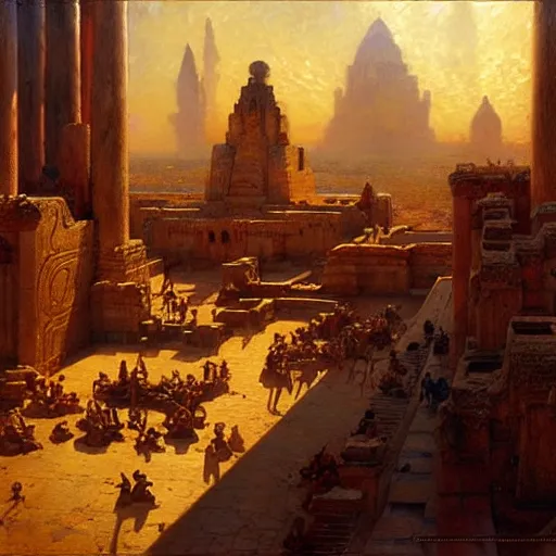 Prompt: babylon the ancient city. highly detailed painting by gaston bussiere, craig mullins, j. c. leyendecker 8 k