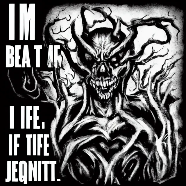 Prompt: I am anti life, the Beast of Judgement, the Darkness at the end of everything