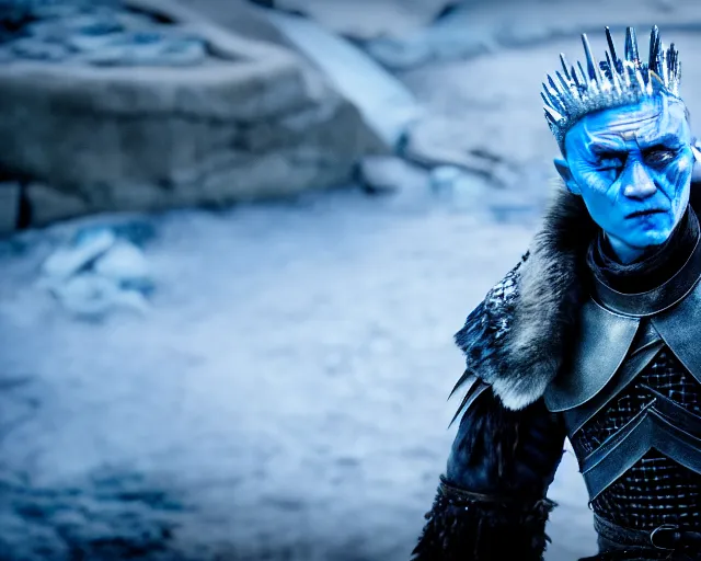 Image similar to justin sun as night king in game of thrones entombed in ice, 4 k, epic, cinematic, focus, movie still, fantasy, extreme detail, atmospheric, dark colour, sharp focus