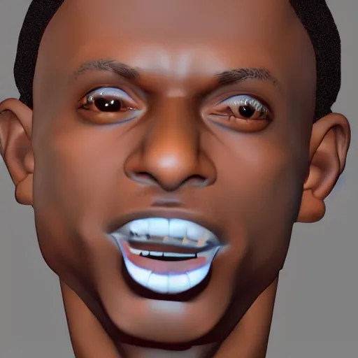 Image similar to a cartoon 3d render close up of Playboi Carti