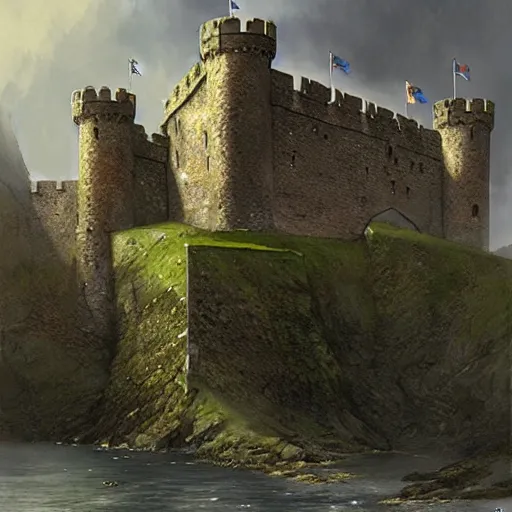 Image similar to castle of carrickfergus in ireland by marc simonetti