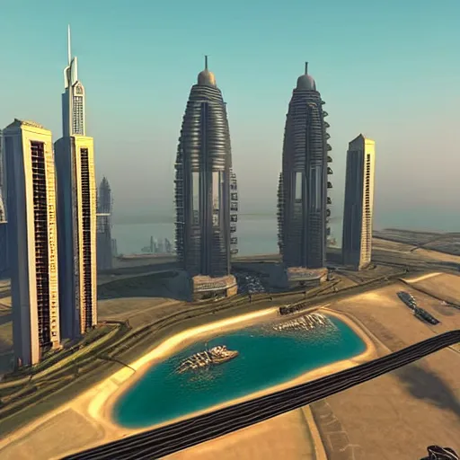 Image similar to gta : dubai, radiant light