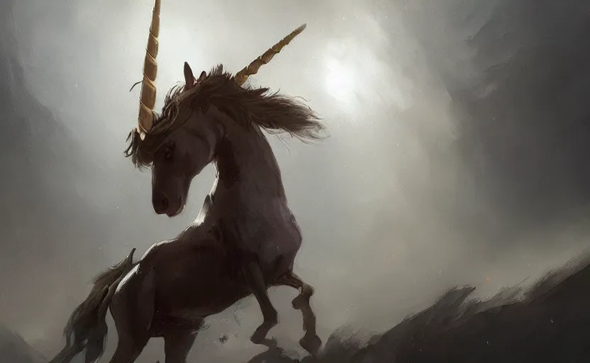 Image similar to a painting of a unicorn trending on artstation in the style of greg rutkowski