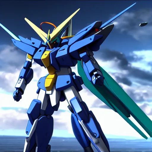 Prompt: gundam 00 Exia fight with monster,highly detailed,unreal engine 4,4k