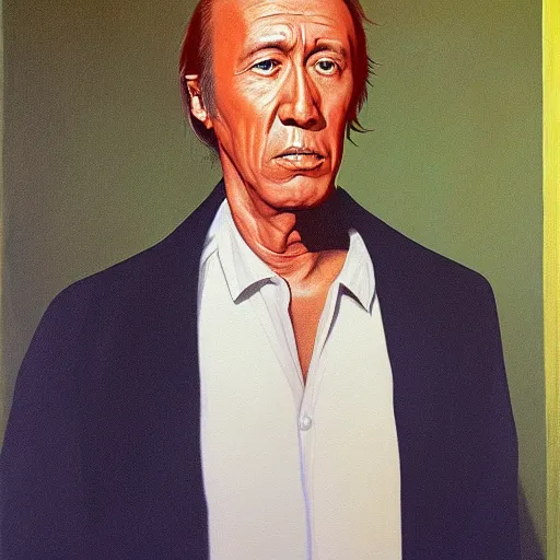 Image similar to painting of david carradine by rene magritte, hd, 4 k, detailed, award winning