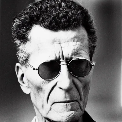 Prompt: ludwig wittgenstein as the terminator wearing aviator sunglasses