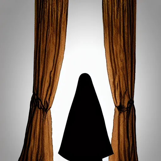 Prompt: a ghost behind the curtains