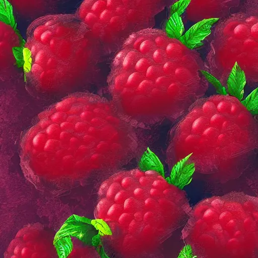 Prompt: a raspberry, digital art in the style of ianvive kulderr