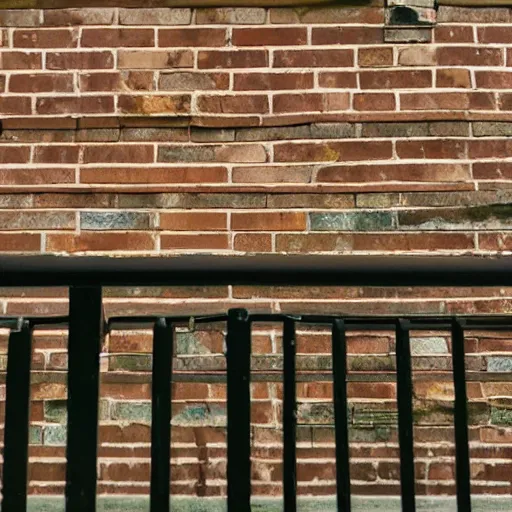 Image similar to a brick railing in front of greenscreen