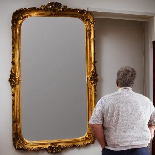 Image similar to a man walks out of his bedroom mirror