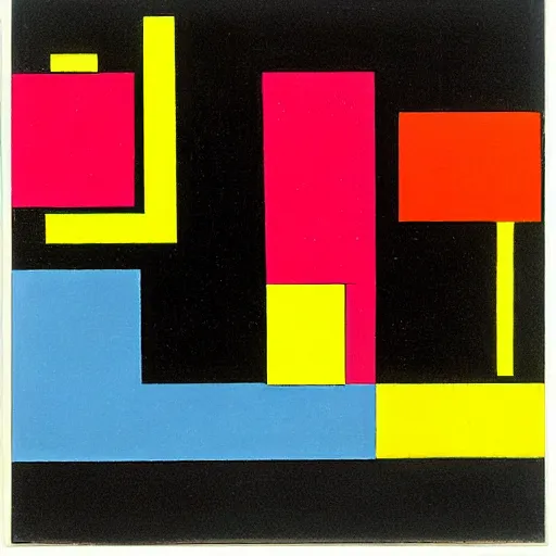 Image similar to colourful energetic abstract ai art flowing bursting from malevich's suprematist composition black square