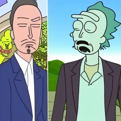 Image similar to Keanu reeves In Rick and Morty 4K detailed super realistic