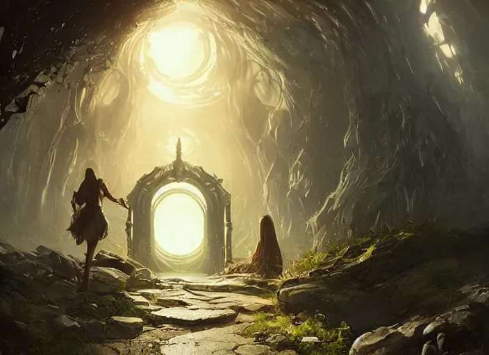 Image similar to A magical portal to another dimension by Raoul Vitale and Greg Rutkowski