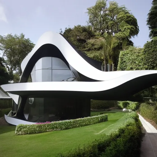 Image similar to house designed by zaha hadid