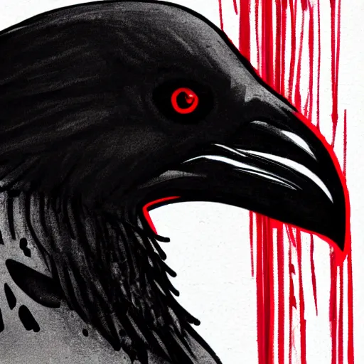 Image similar to illustration of a raven with red lines inspired by infamous second son bad karma, perfect