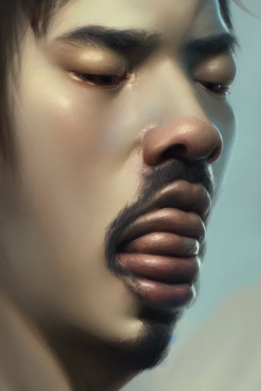 Prompt: ultra detailed close up facial portrait of jermaine clement, extremely detailed digital painting, in the style of fenghua zhong and ruan jia and jeremy lipking and peter mohrbacher, mystical colors, rim light, beautiful lighting, 8 k, stunning scene, raytracing, octane, trending on artstation