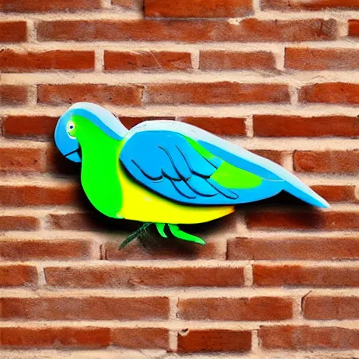 Prompt: green parrot neon sign