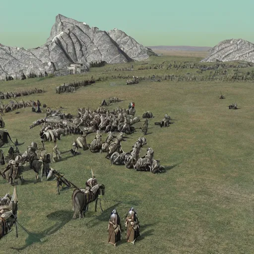 Image similar to mount & blade matte painting 4 k battle scene