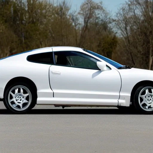 Image similar to white 2 0 0 2 mitsubishi eclipse, promotional photography, detailed, full car, shine, glow, professional, 8 k photo