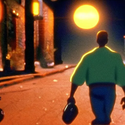 Image similar to a cinematic still of the Pixar version of the movie Boyz N The Hood (1991) epic lighting, shallow depth of field