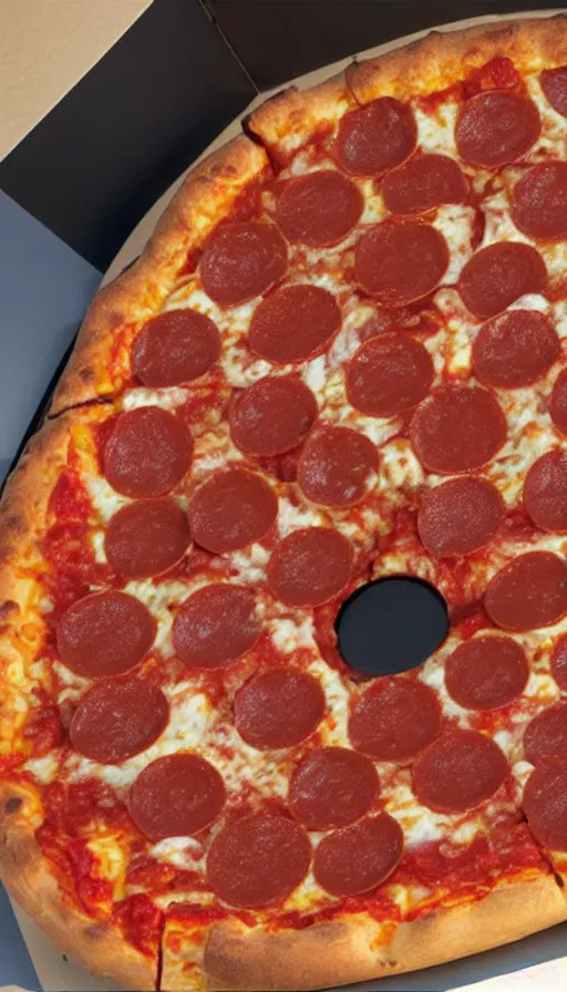 Prompt: the eye of sauron is being used to advertise the new deep dish pizza from little caesars. 4 k, hyperrealistic, surrealcore, high detail