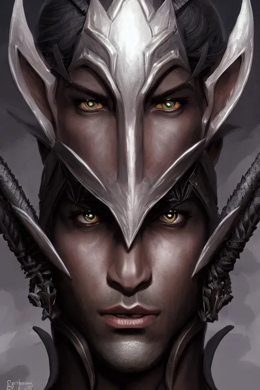 Image similar to dark elf prince, highly detailed, d & d, fantasy, highly detailed, digital painting, trending on artstation, concept art, sharp focus, illustration, global illumination, shaded, art by artgerm and greg rutkowski and fuji choko and viktoria gavrilenko and hoang lap