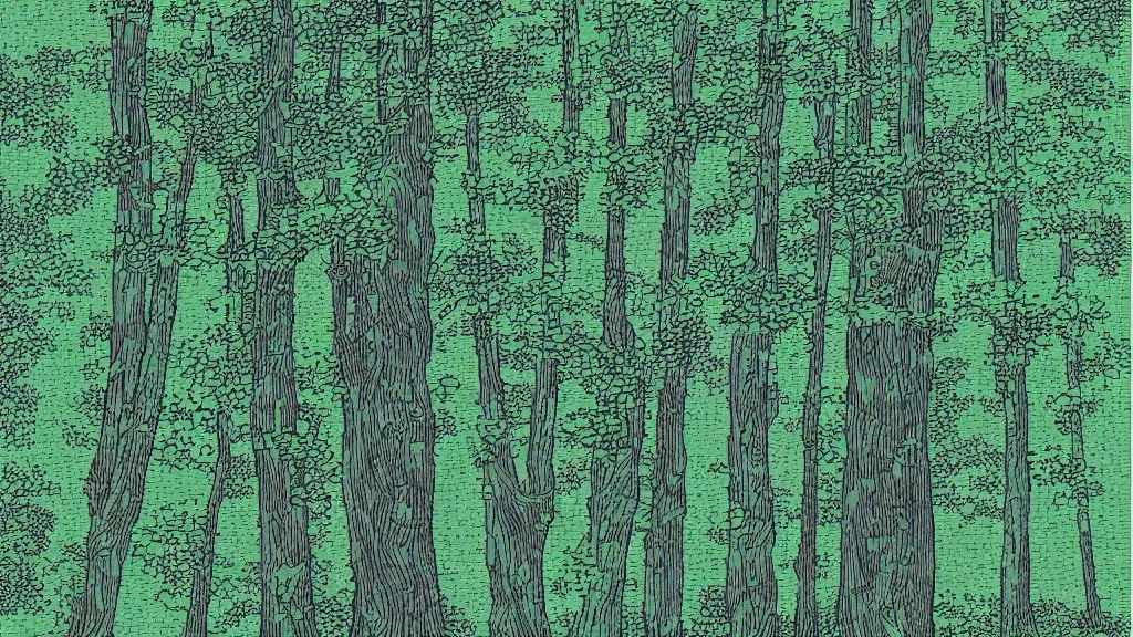 Image similar to forest tree flat 2 d art moebius pixelated