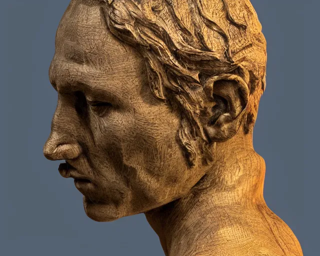 Prompt: renaissance sculpture head with neon art, hyper detailed