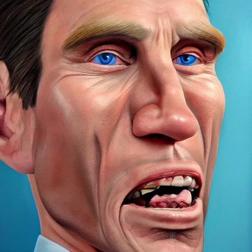 Image similar to Caricature portraits done of Jerma, realistic, hyperrealistic, very realistic, highly detailed, very detailed, extremely detailed, detailed, oil painting, digital art, trending on artstation