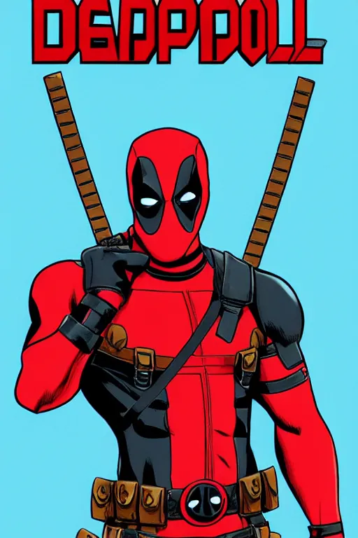 Prompt: deadpool with white bunny ears, Comic book art, highly detailed