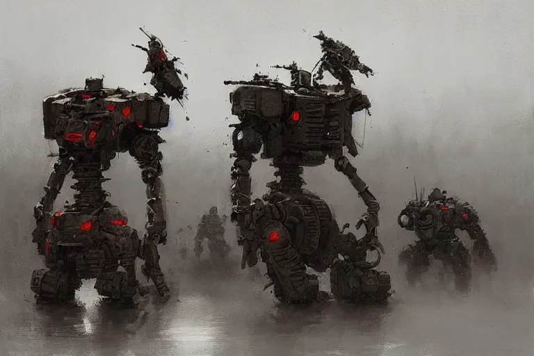 Image similar to mech art by jakub rozalski