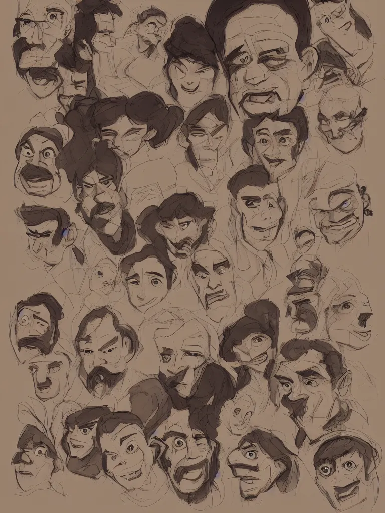 Prompt: faces, filling up the whole frame, by disney concept artists, blunt borders, rule of thirds, beautiful light