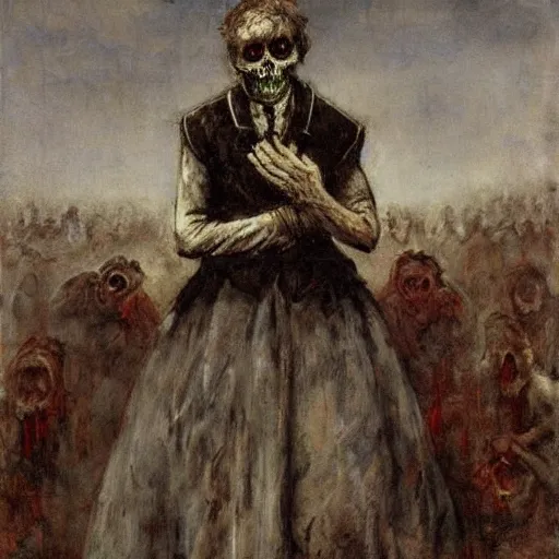 Image similar to zombie by alfred stevens