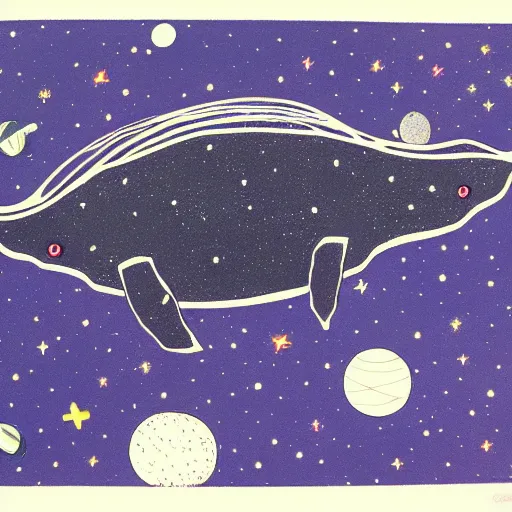 Image similar to a whale in space