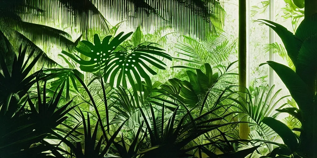 Image similar to lush tropical forest, against light, glare, bright details, contrasting, daylight, highly detailed, by dieter rams 1 9 9 0, national geographic magazine, reportage photo, natural colors