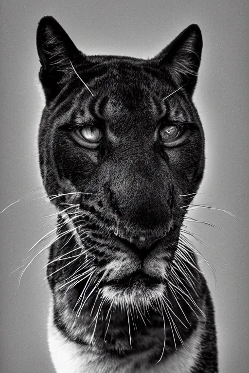 Image similar to portrait of black and white panther, lgbtq, award winning portrait