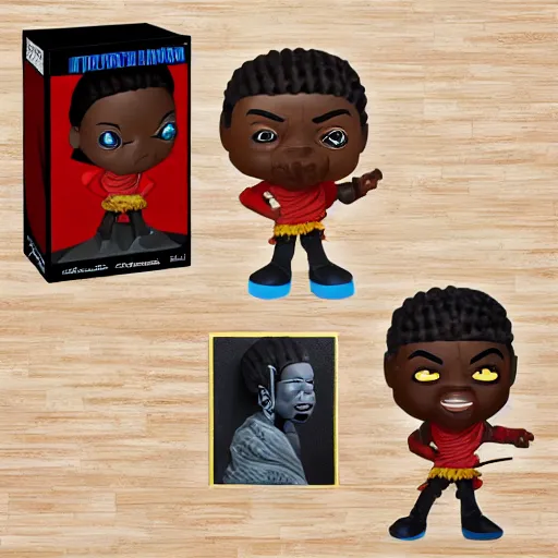 Image similar to maya angelou as kunta kinte, stop motion vinyl action figure, plastic, toy, butcher billy style