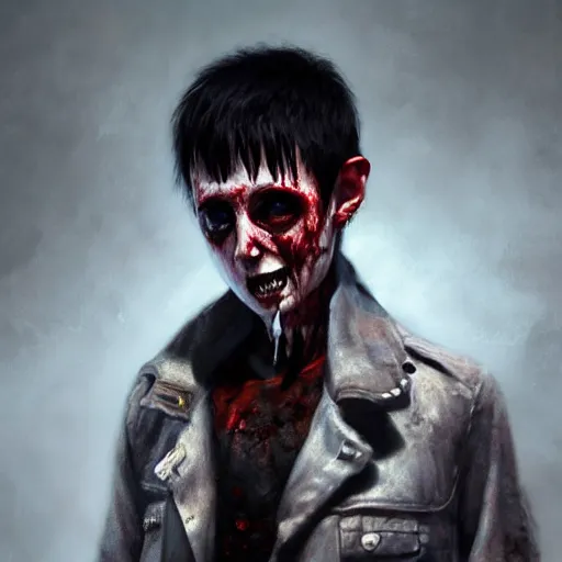 Prompt: young marc almond as a zombie looking somber, 7 days to die zombie, gritty background, fine art, award winning, intricate, elegant, sharp focus, cinematic lighting, digital painting, 8 k concept art, art by michael hussar, art by brom, art by guweiz and z. w. gu, 8 k