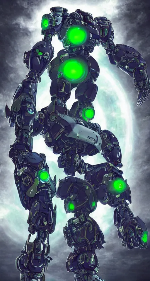 Prompt: a _ full _ body _ shot _ of _ an _ imposing _ cyborg mecha gorrila modeled _ after _ a _ futuristic solar punk technology mecha suit _ with _ glowing _ eyes _ with _ glowing _ eyes _ looking _ into _ the _ camera _ android _ cyborgglowin.