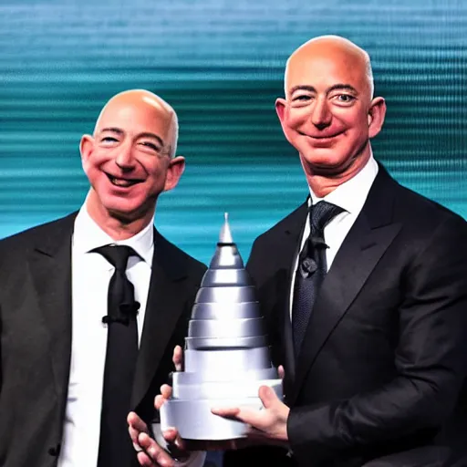 Prompt: jeff bezos standing next to elon musk