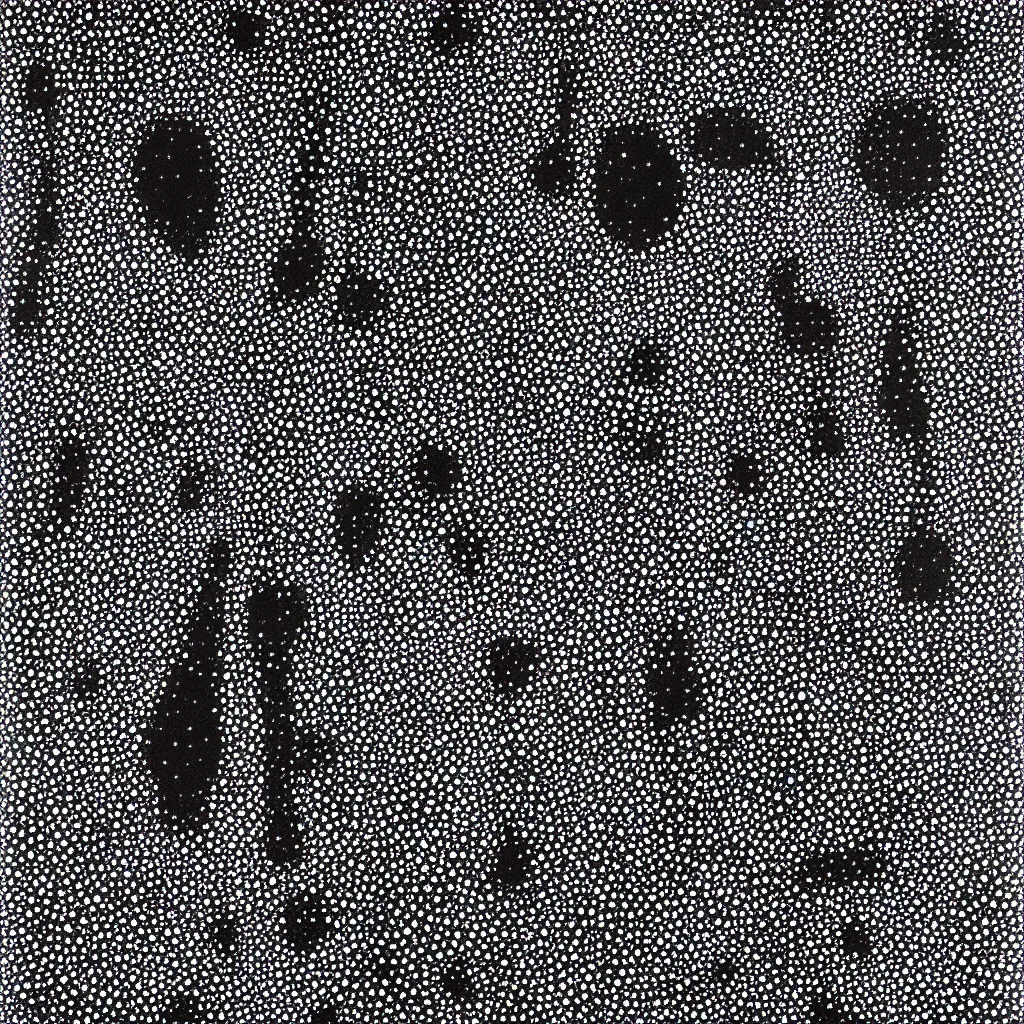 Image similar to face made out of planet, faceless people dark, dots, drip, stipple, pointillism, technical, abstract, minimal, style of francis bacon, asymmetry, pulled apart, cloak, hooded figure, made of dots, abstract, balaclava