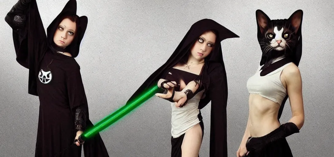 Image similar to jedi cat girl gothic