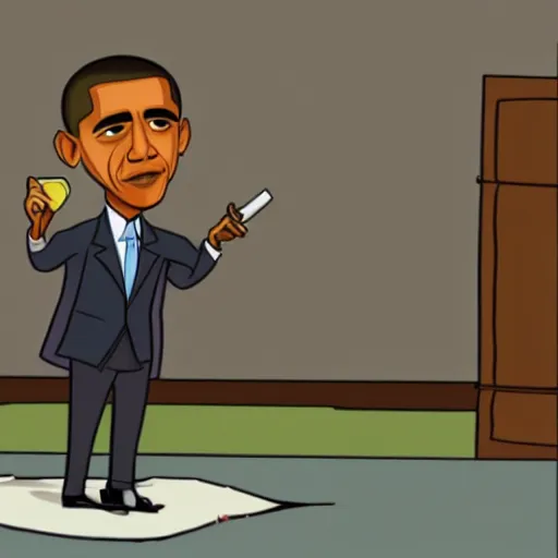 Prompt: Obama smoking a bong, cartoon on Cartoon Network