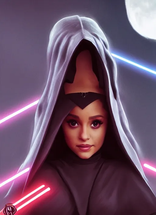 Image similar to Ariana Grande as an evil Sith lord trained by Darth Vader. Star Wars, artstation, Octane Render, 8K resolution, photo realism character art by Artgerm