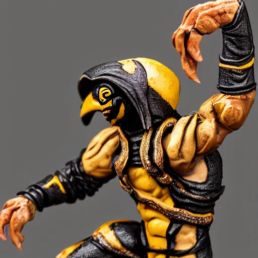 Prompt: scorpion from mortal kombat video game made of clay, drinking yerba mate with metal straw. intricate, colorfull, bokeh, cute, chibi, hyper detailed, trending on artstation. n - 9
