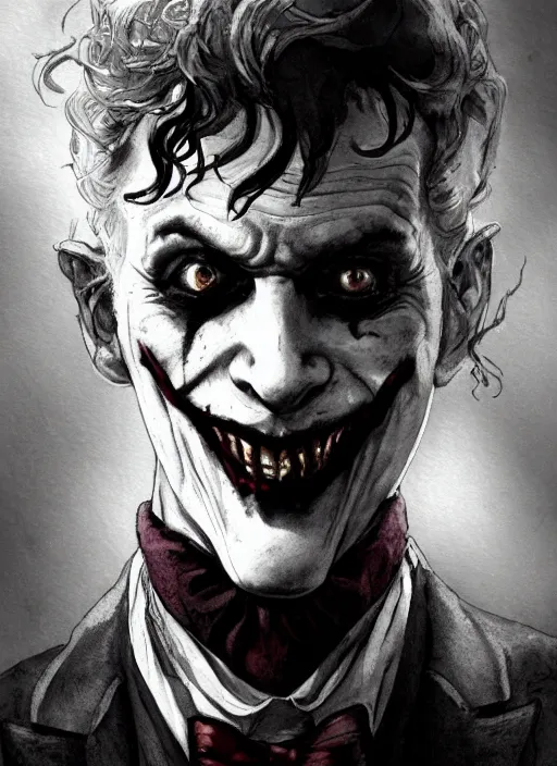 Prompt: portrait, Victorian Era Joker, watercolor, dramatic lighting, cinematic, establishing shot, extremly high detail, foto realistic, cinematic lighting, pen and ink, intricate line drawings, by Yoshitaka Amano, Ruan Jia, Kentaro Miura, Artgerm, post processed, concept art, artstation, matte painting, style by eddie mendoza, raphael lacoste, alex ross