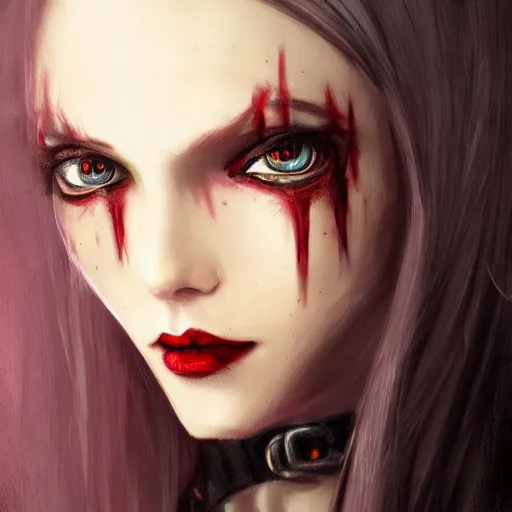 Image similar to the vampire girl portrait, fantasy art, concept art, H 1000