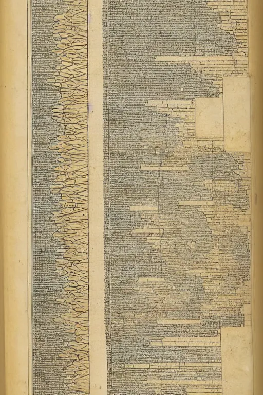 Prompt: a page of an ancient text with diagrams of colorful geological chart by franklin booth h 7 6 8 -